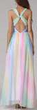 Rainbow Colored Halter Gown