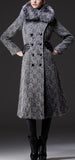 Thick Fur-Collar Long Wool Coat