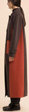 Bicolor Single-Breasted Long Wool Coat