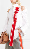 Racing Stripe Ruffle Detail Blouse