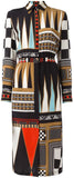 Backgammon Print Shirt-Dress - DESIGNER INSPIRED FASHIONS