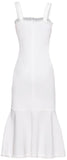 Embroidered Flared Midi Dress - Black or White
