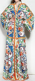 Majolica Print Multicolored Robe-Dress
