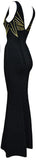 Long Sequin Embellished Sleeveless V-Neck Bandage Gown-Black - DESIGNER INSPIRED FASHIONS