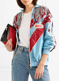 Paneled Embellished Shell Track Jacket
