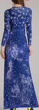 Printed Maxi Dress with Front Key Hole
