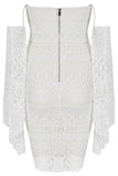 Macrame Lace Dress, White