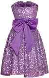 Purple Strapless Sequin Dress