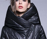 Long Paneled Puffer Down Coat