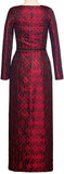 Geometric Print Button-Embellished Maxi Dress