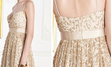 Gold Embroidered Sleeveless Formal Gown - DESIGNER INSPIRED FASHIONS