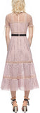 Crosshatch Tiered Midi Dress