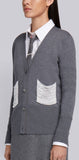 Pearl-Embroidered V-Neck Cardigan