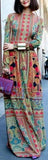 Long Multicolored Mixed-Print Dress - DESIGNER INSPIRED FASHIONS
