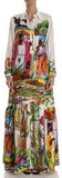 'Pavone' Long Print Dress - DESIGNER INSPIRED FASHIONS