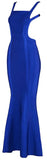 Backless Blue Bodycon Maxi Dress - DESIGNER INSPIRED FASHIONS