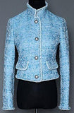 Tweed Jacket in Light Blue - DESIGNER INSPIRED FASHIONS