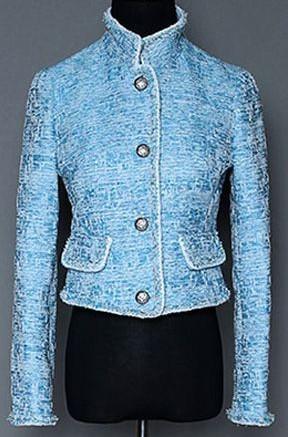 Tweed Jacket in Light Blue - DESIGNER INSPIRED FASHIONS