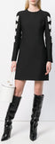 Satin Bow Sleeve Detail Shift Dress
