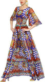 'Carretto' Sicilano Print Maxi Dress - DESIGNER INSPIRED FASHIONS