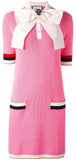 Knit Pink Dress with Bow - DESIGNER INSPIRED FASHIONS