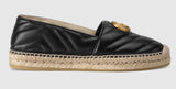 Leather Espadrille with Double G - White, Dusty Pink/Nude, Black | DESIGNER INSPIRED FASHIONS