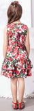 Rose Print Tiered Dress - DESIGNER INSPIRED FASHIONS