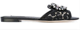 Bianca Embellished Flat Sandals, Black | DESIGNER INSPIRED FASHIONS
