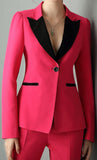 Color-Contrast Suit-Blazer-Jacket & Pant Set