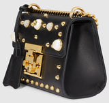 Padlock Pearl Studded Leather Shoulder Bag - (Various colors to choose from) - DESIGNER INSPIRED FASHIONS