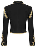Embroidered Stretch Crop Military Jacket