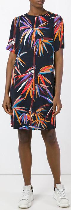 'Bird of Paradise' Print Silk Dress - DESIGNER INSPIRED FASHIONS
