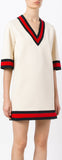 'GG Web Cricket' Dress, White - DESIGNER INSPIRED FASHIONS