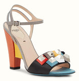 Sculptured Sandals in Multi Color with Studs and Crystals - DESIGNER INSPIRED FASHIONS