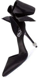 Satin Bow D'Orsay Crystal Sphere Pump - (Rose Red or Black) - DESIGNER INSPIRED FASHIONS
