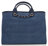 Large Canvas With Sequins Deauville Tote, Navy **Limited Stock** - DESIGNER INSPIRED FASHIONS