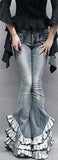 Ruffle-Hem Stretch Jeans - DESIGNER INSPIRED FASHIONS