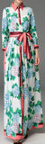 Hydrangea Print Maxi Shirt Dress