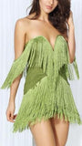 Fringed Off-the-Shoulder Mini Dress - Various Colors to choose from