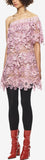 One Shoulder 3d Floral Guipure Dress