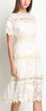 Lace Panel Cotton Dress - DESIGNER INSPIRED FASHIONS