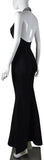 'Geena' Beaded V-Neck Halter Bandage Gown - Black - DESIGNER INSPIRED FASHIONS