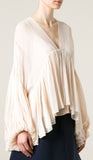 Draped Silk Top-Apricot - DESIGNER INSPIRED FASHIONS