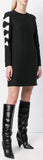 Satin Bow Sleeve Detail Shift Dress