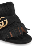 Marmont Fringed Suede Mules - Black, Green, Yellow or Pink - DESIGNER INSPIRED FASHIONS