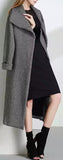 Stripe Wrap Wool Coat