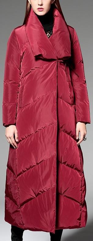 High-Collar Wrap Down Coat - (Red, Green,Black) - DESIGNER INSPIRED FASHIONS