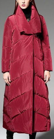 High-Collar Wrap Down Coat - (Red, Green,Black) - DESIGNER INSPIRED FASHIONS