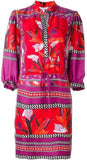 Bright Colored Print Silk Dress - DESIGNER INSPIRED FASHIONS