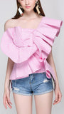 One-Shoulder Ruffled Top - DESIGNER INSPIRED FASHIONS